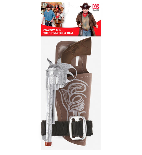 e-carnavalskleding-SYK Cowboy pistool met holster bruin