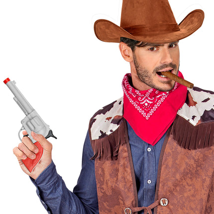 e-carnavalskleding-SYK Cowboy pistool zilver plastic