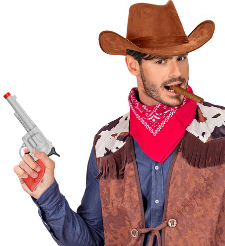 e-carnavalskleding-SYK Cowboy pistool zilver plastic
