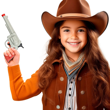 e-carnavalskleding-SYK Cowboy pistool zilver plastic