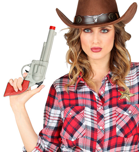 e-carnavalskleding-SYK Cowboy pistool zilver plastic