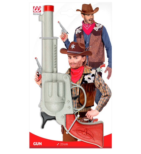 e-carnavalskleding-SYK Cowboy pistool zilver plastic