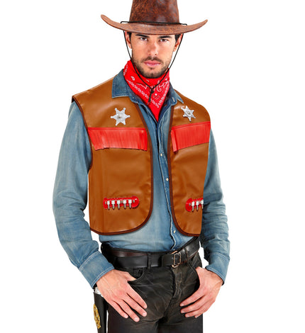 e-carnavalskleding-SYK Cowboy vest bruin