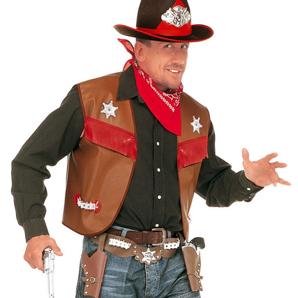 e-carnavalskleding-SYK Cowboy vest bruin