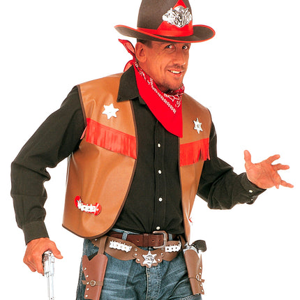 e-carnavalskleding-SYK Cowboy vest bruin
