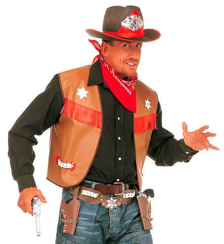 e-carnavalskleding-SYK Cowboy vest bruin