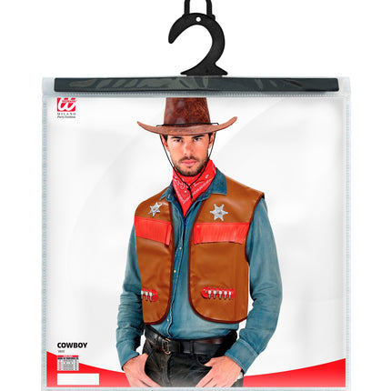 e-carnavalskleding-SYK Cowboy vest bruin