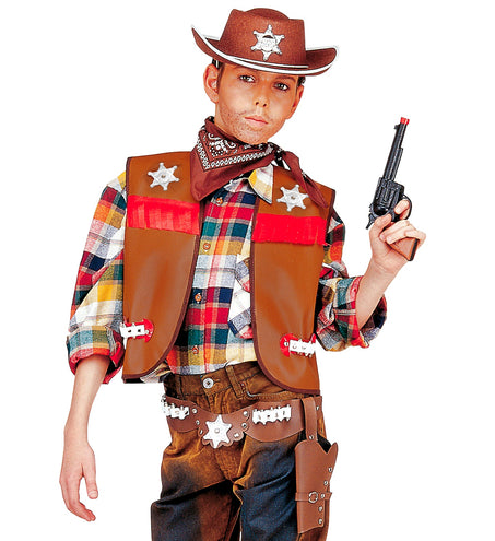 e-carnavalskleding-SYK Cowboy vest bruin kinderen
