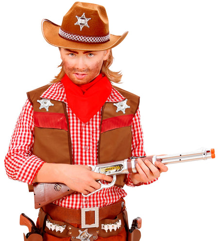 e-carnavalskleding-SYK Cowboy vest bruin kinderen