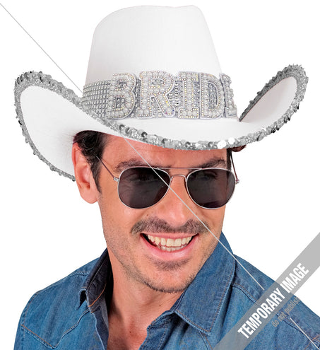 e-carnavalskleding-SYK Cowboyhoed Bride met parels