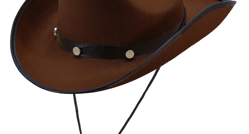 e-carnavalskleding-SYK Cowboyhoed bruin met studs