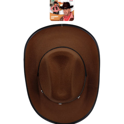 e-carnavalskleding-SYK Cowboyhoed bruin met studs