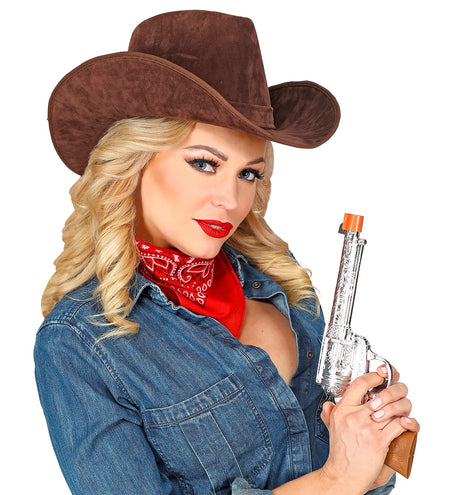 e-carnavalskleding-SYK Cowboyhoed bruin suede