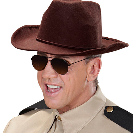e-carnavalskleding-SYK cowboyhoed bruin wol