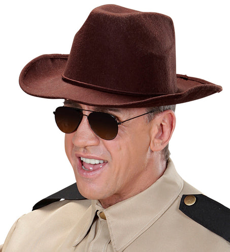 e-carnavalskleding-SYK cowboyhoed bruin wol