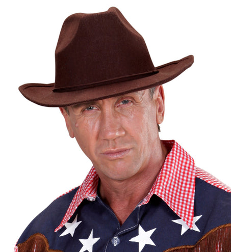 e-carnavalskleding-SYK cowboyhoed bruin wol