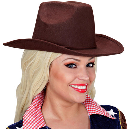 e-carnavalskleding-SYK cowboyhoed bruin wol