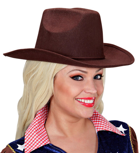 e-carnavalskleding-SYK cowboyhoed bruin wol