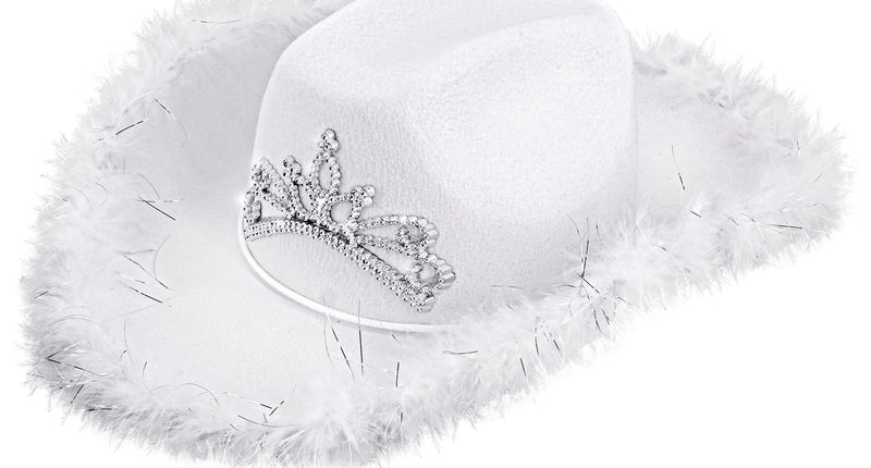 e-carnavalskleding-SYK Cowboyhoed Daisy met tiara wit