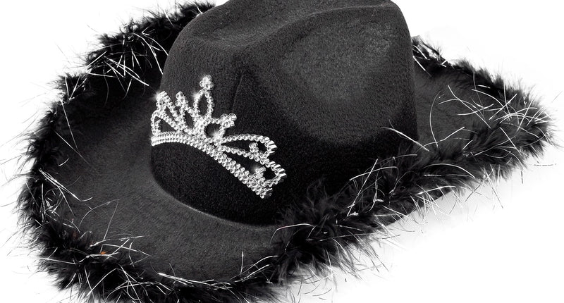 e-carnavalskleding-SYK Cowboyhoed Daisy met tiara zwart