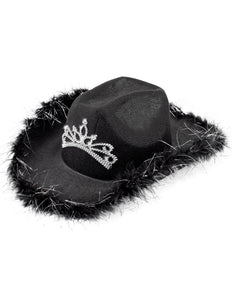 e-carnavalskleding-SYK Cowboyhoed Daisy met tiara zwart