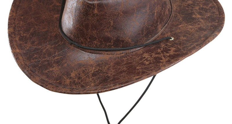e-carnavalskleding-SYK Cowboyhoed lederlook bruin