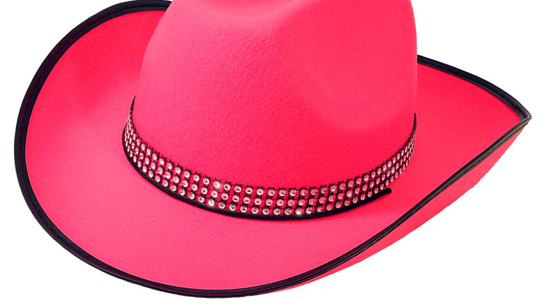 e-carnavalskleding-SYK Cowboyhoed roze met strass steentjes