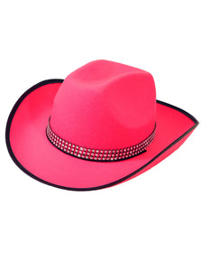 e-carnavalskleding-SYK Cowboyhoed roze met strass steentjes
