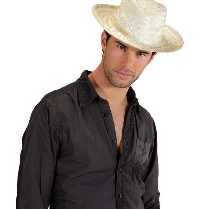 e-carnavalskleding-SYK Cowboyhoed Stro Wit