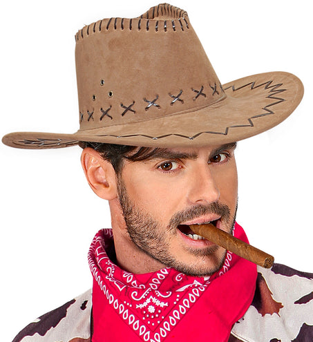e-carnavalskleding-SYK Cowboyhoed Suede Bruin