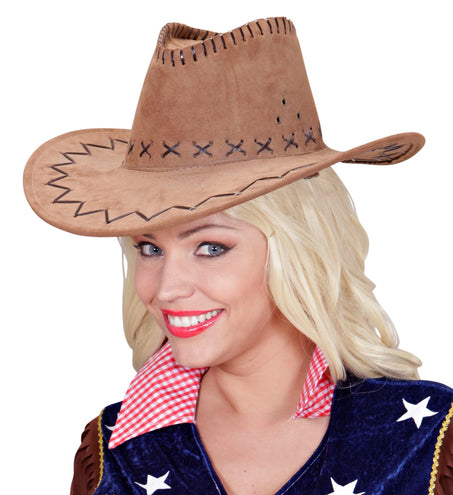 e-carnavalskleding-SYK Cowboyhoed Suede Bruin