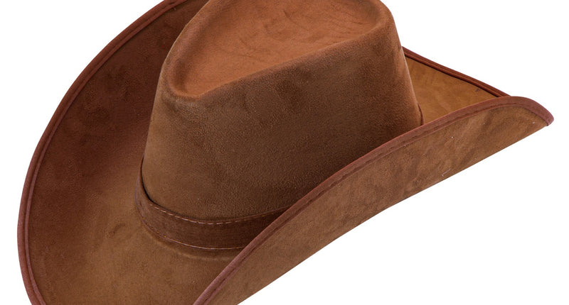 e-carnavalskleding-SYK Cowboyhoed suede bruin Texaans