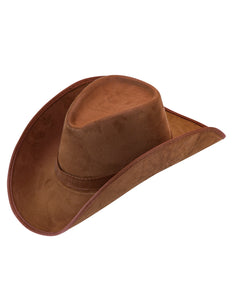 e-carnavalskleding-SYK Cowboyhoed suede bruin Texaans