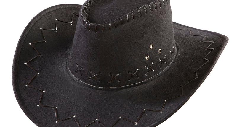 e-carnavalskleding-SYK Cowboyhoed Suede Zwart