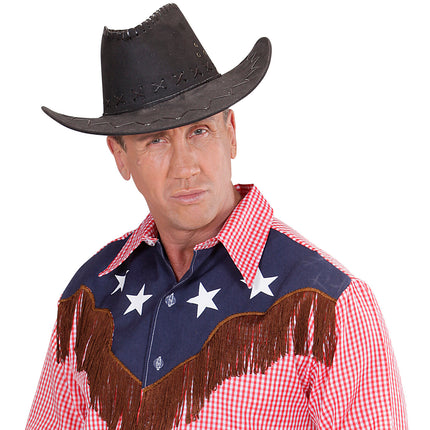 e-carnavalskleding-SYK Cowboyhoed Suede Zwart