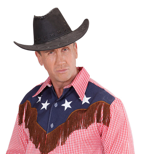 e-carnavalskleding-SYK Cowboyhoed Suede Zwart