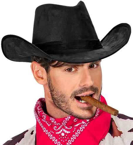 e-carnavalskleding-SYK Cowboyhoed suede zwart Texaans