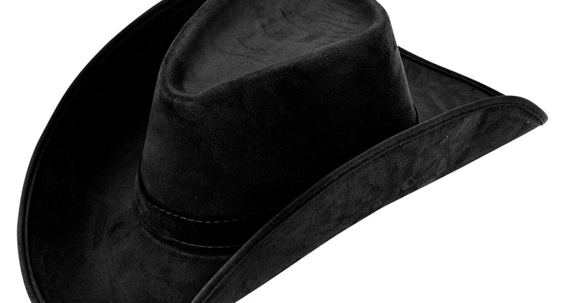 e-carnavalskleding-SYK Cowboyhoed suede zwart Texaans