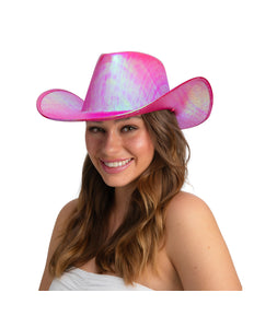 e-carnavalskleding-SYK Cowboyhoed texaans - Roze glanzend