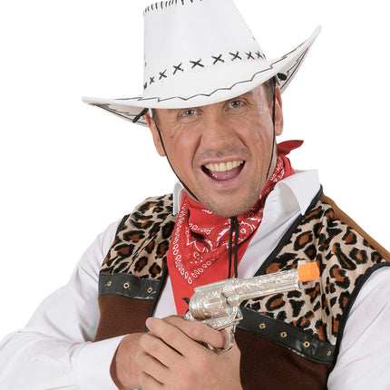 e-carnavalskleding-SYK cowboyhoed wit met decoratie