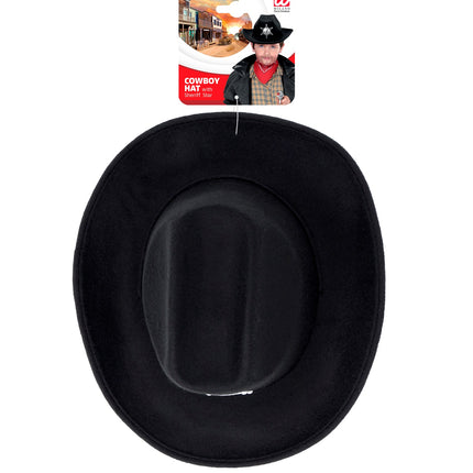 e-carnavalskleding-SYK cowboyhoed zwart met sheriff ster kind