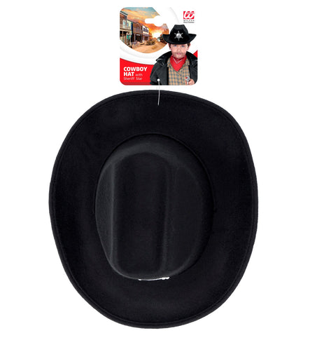 e-carnavalskleding-SYK cowboyhoed zwart met sheriff ster kind