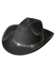 e-carnavalskleding-SYK Cowboyhoed zwart met strass band