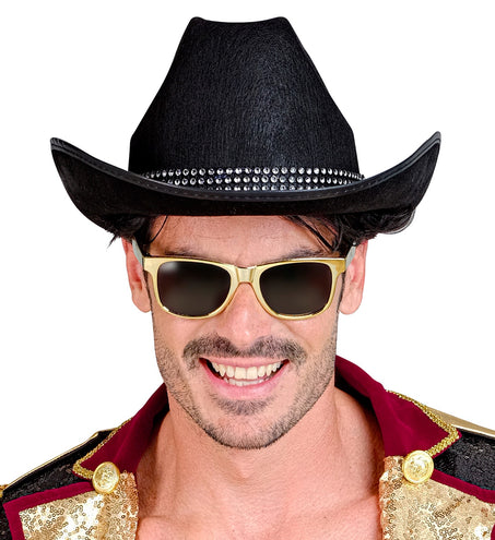e-carnavalskleding-SYK Cowboyhoed zwart met strass band