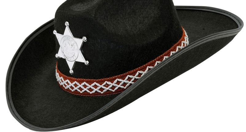 e-carnavalskleding-SYK Cowboyhoed zwart sheriff kind