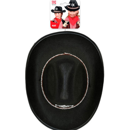 e-carnavalskleding-SYK Cowboyhoed zwart sheriff kind