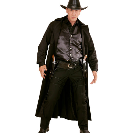 e-carnavalskleding-SYK Cowboyholster dubbel met riem zwart