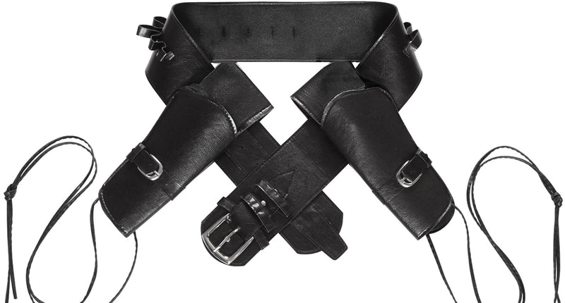 e-carnavalskleding-SYK Cowboyholster dubbel met riem zwart