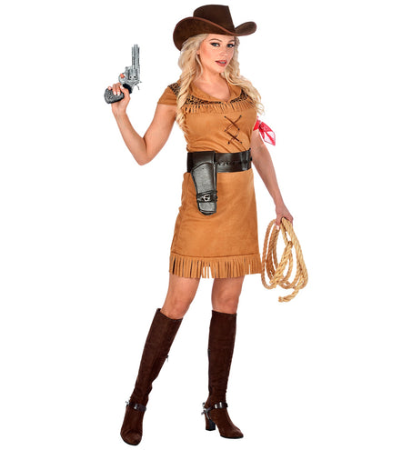 e-carnavalskleding-SYK Cowgirl kostuum bruin