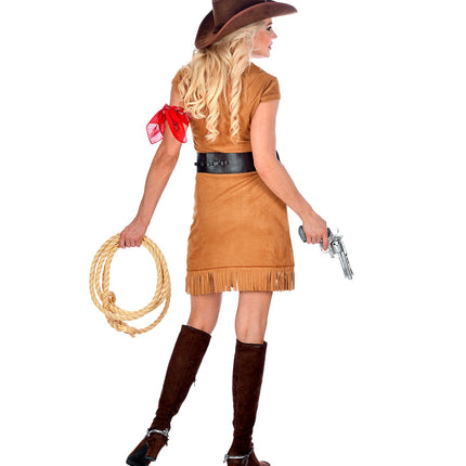 e-carnavalskleding-SYK Cowgirl kostuum bruin
